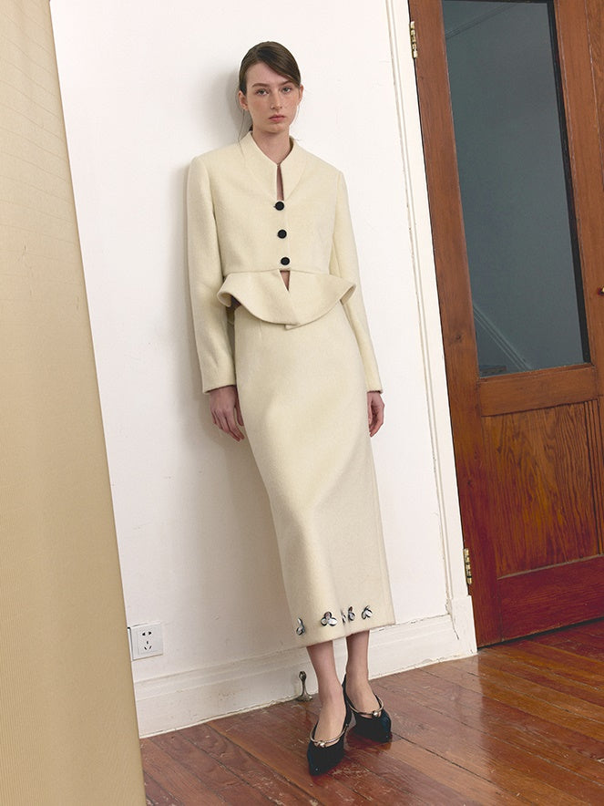 Dreidimensionale Blumenperlen gerade Rock