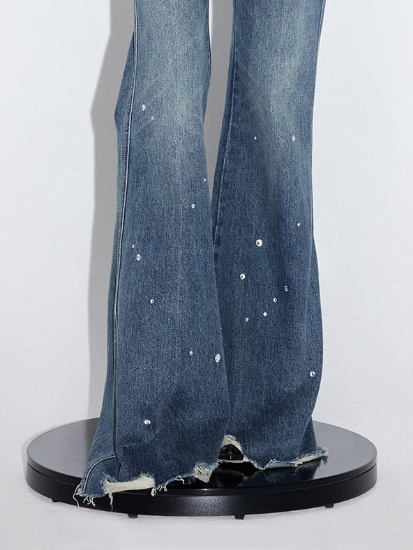 MICRO-Flared High-T-Denim-Hosen