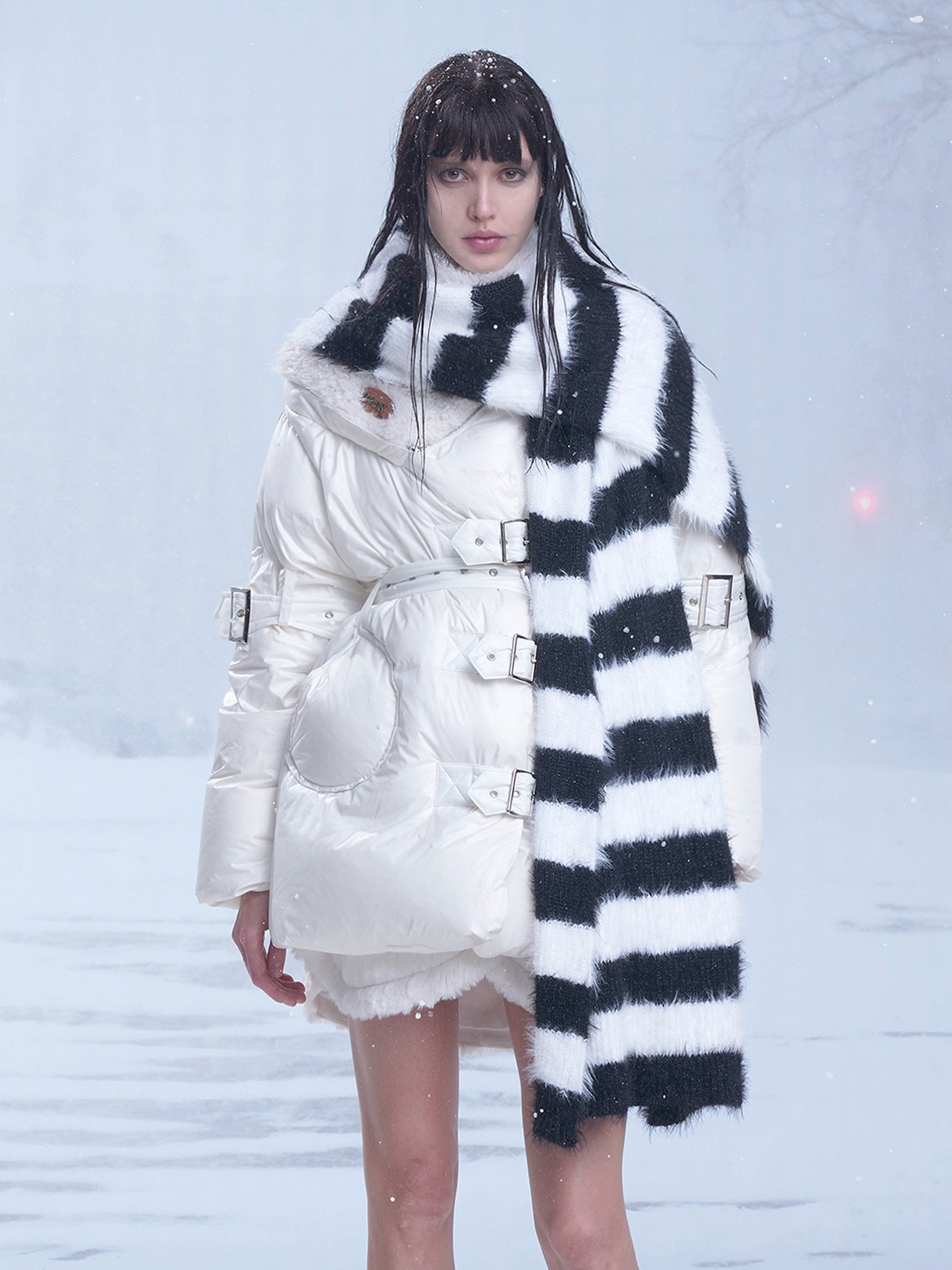 국경 니트 머플러