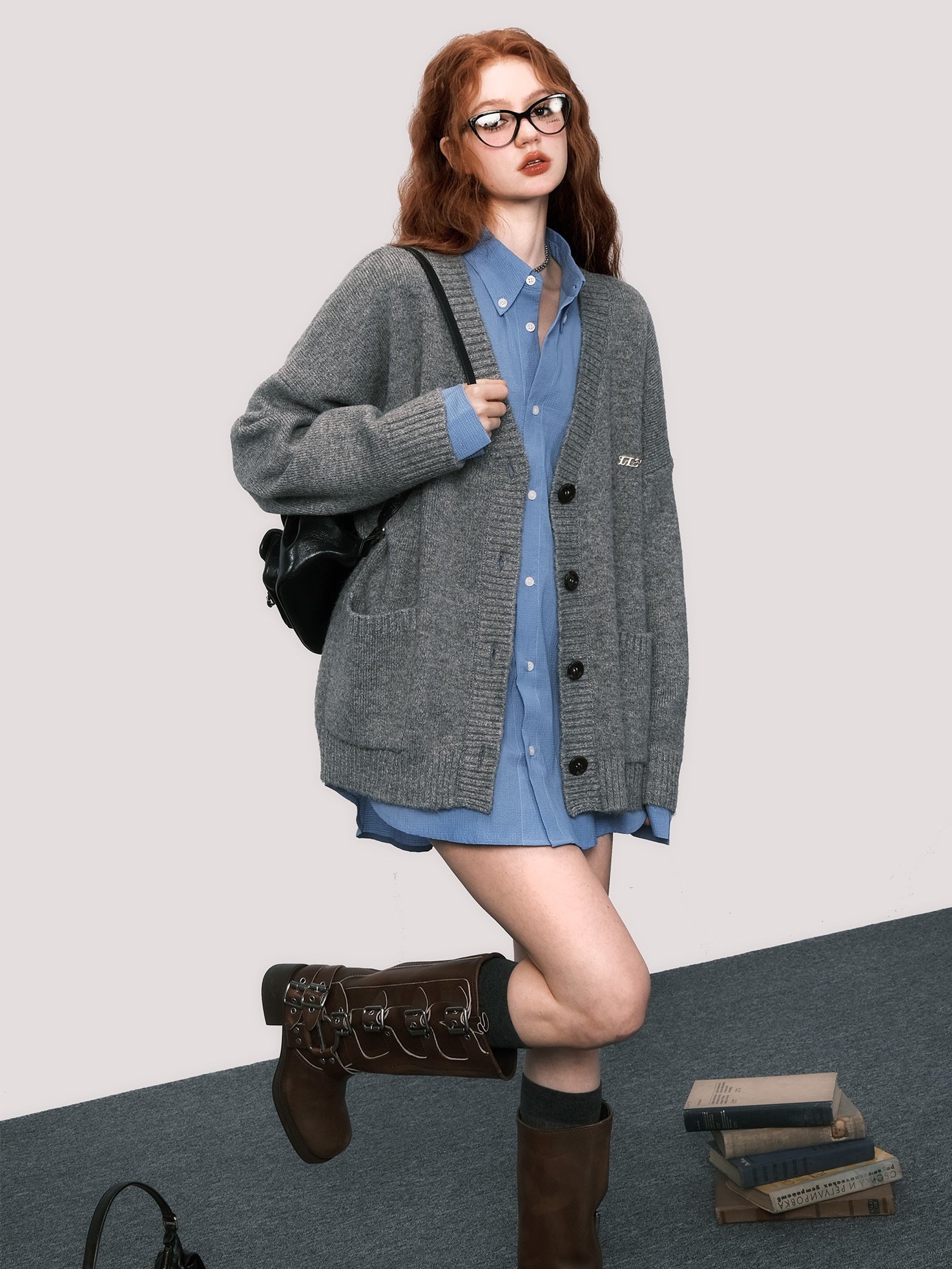 Cardigan en tricot lâche de base