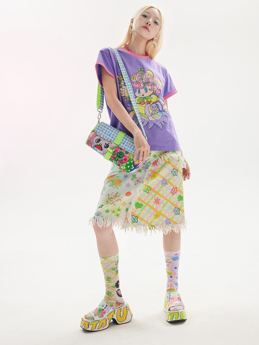 낙서 메신저 작은 가방