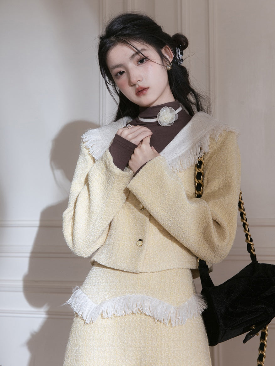 Small Fragrant Fringe Jacket & Skirt Set-up