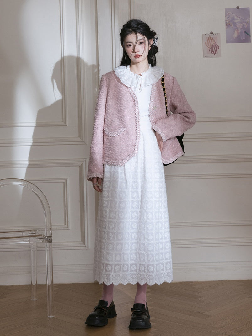 Plüsch gesticktes Kleid