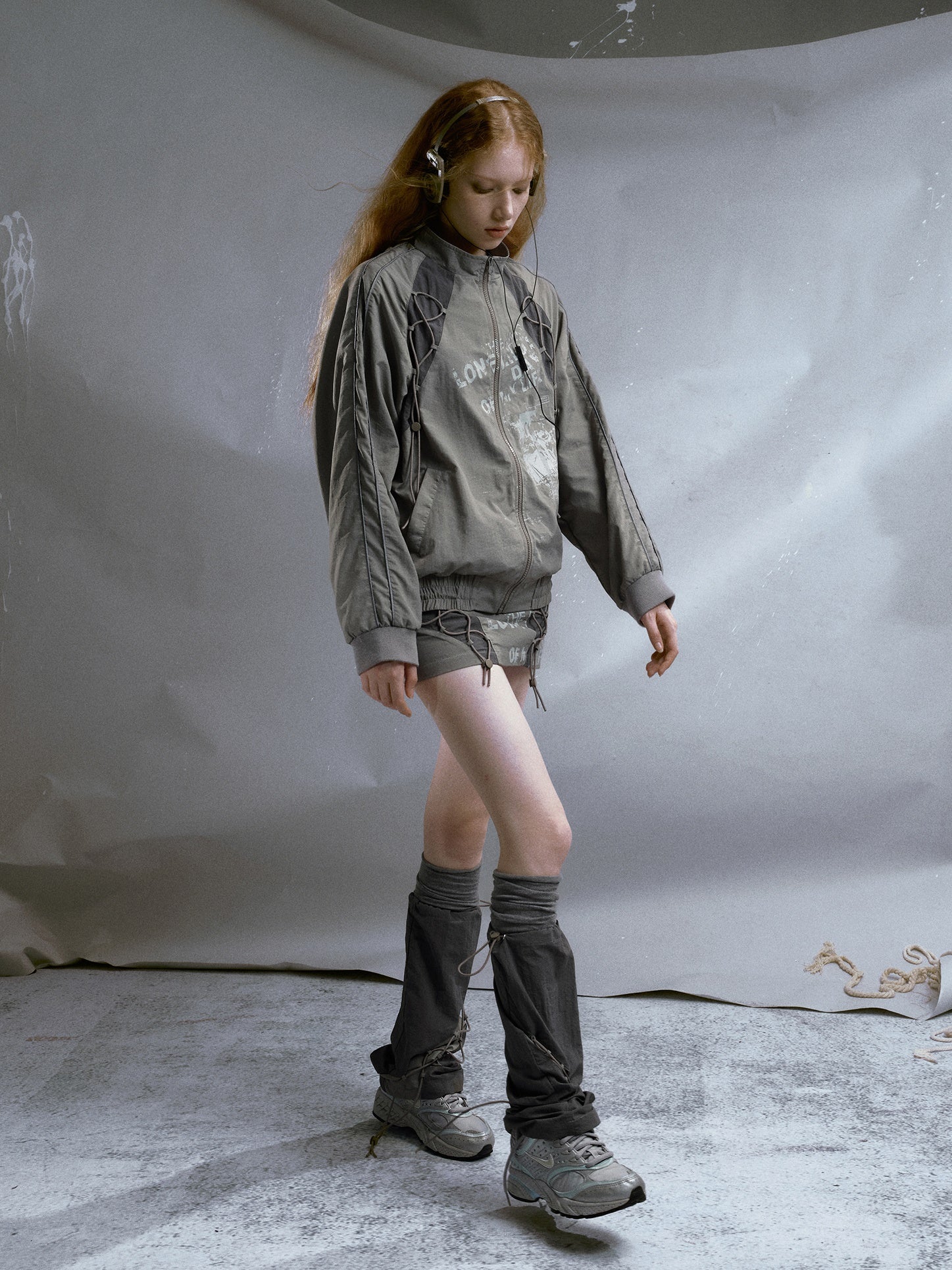 프린트 스티치 스포츠 쇼트 스커트