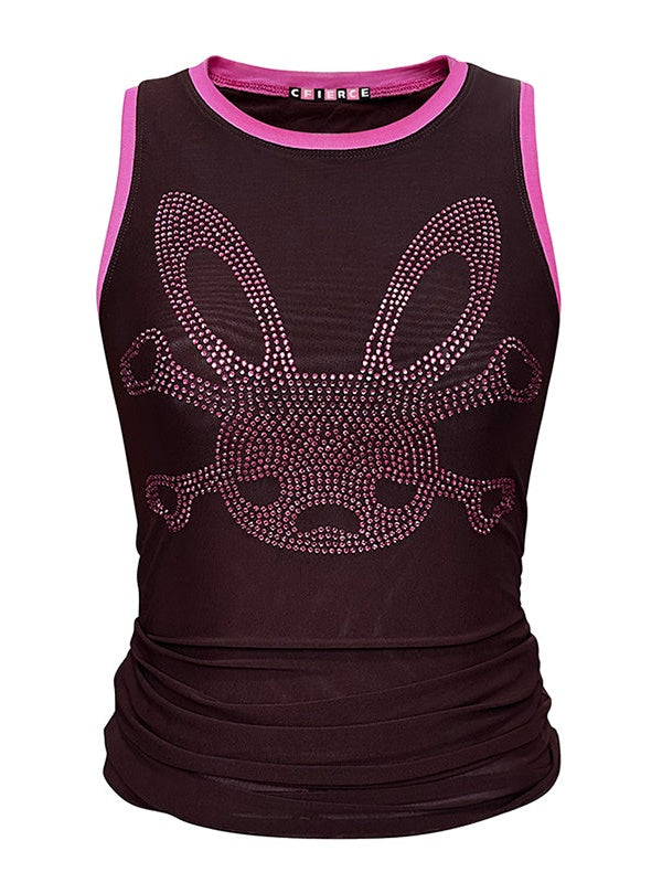Rabbit Skull Contrast Color Tank Top