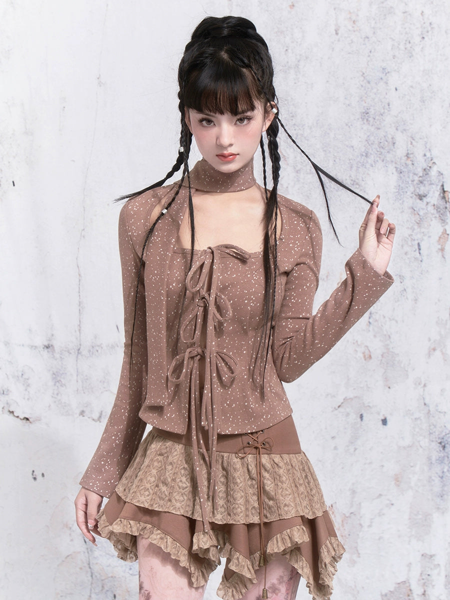 Dot -Gurt -Design -Bottoming -Strickjacke