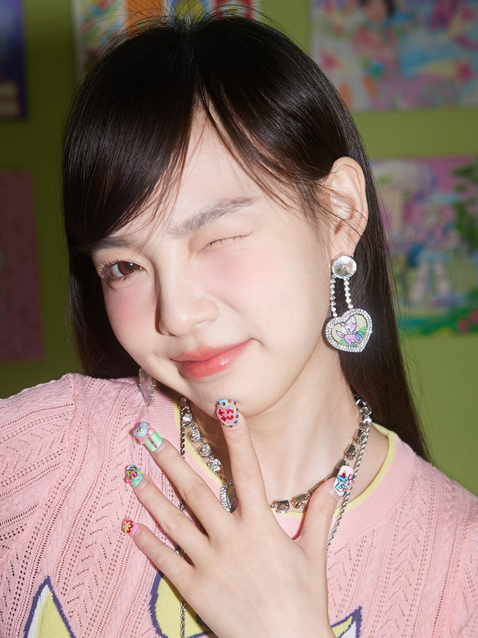 만화 사슴 귀여운 stdded 라인톤 귀걸이 및 피어스 & 목걸이