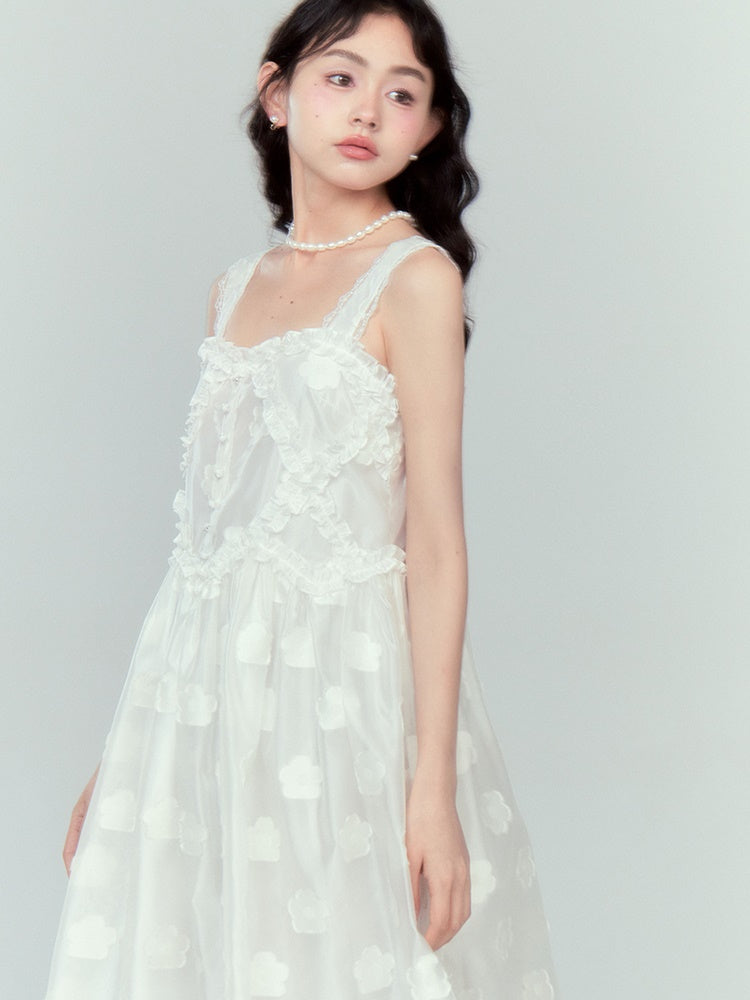 Drucken von Hosenträgern langes Kleid