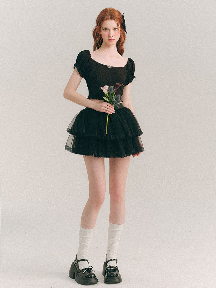 에어리 레이스 발레 투투 스커트