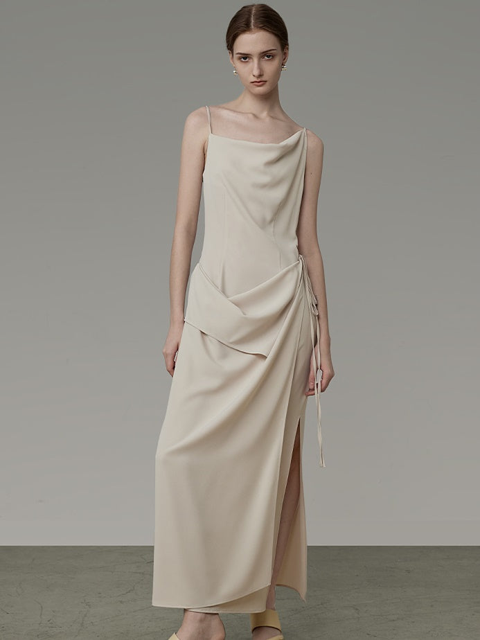 Seitenschlitz unregelmäßiges Hosenteilkleid