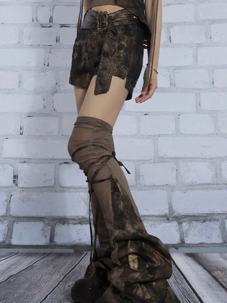 Smudge Print Hot Pants & Long Leg Cover