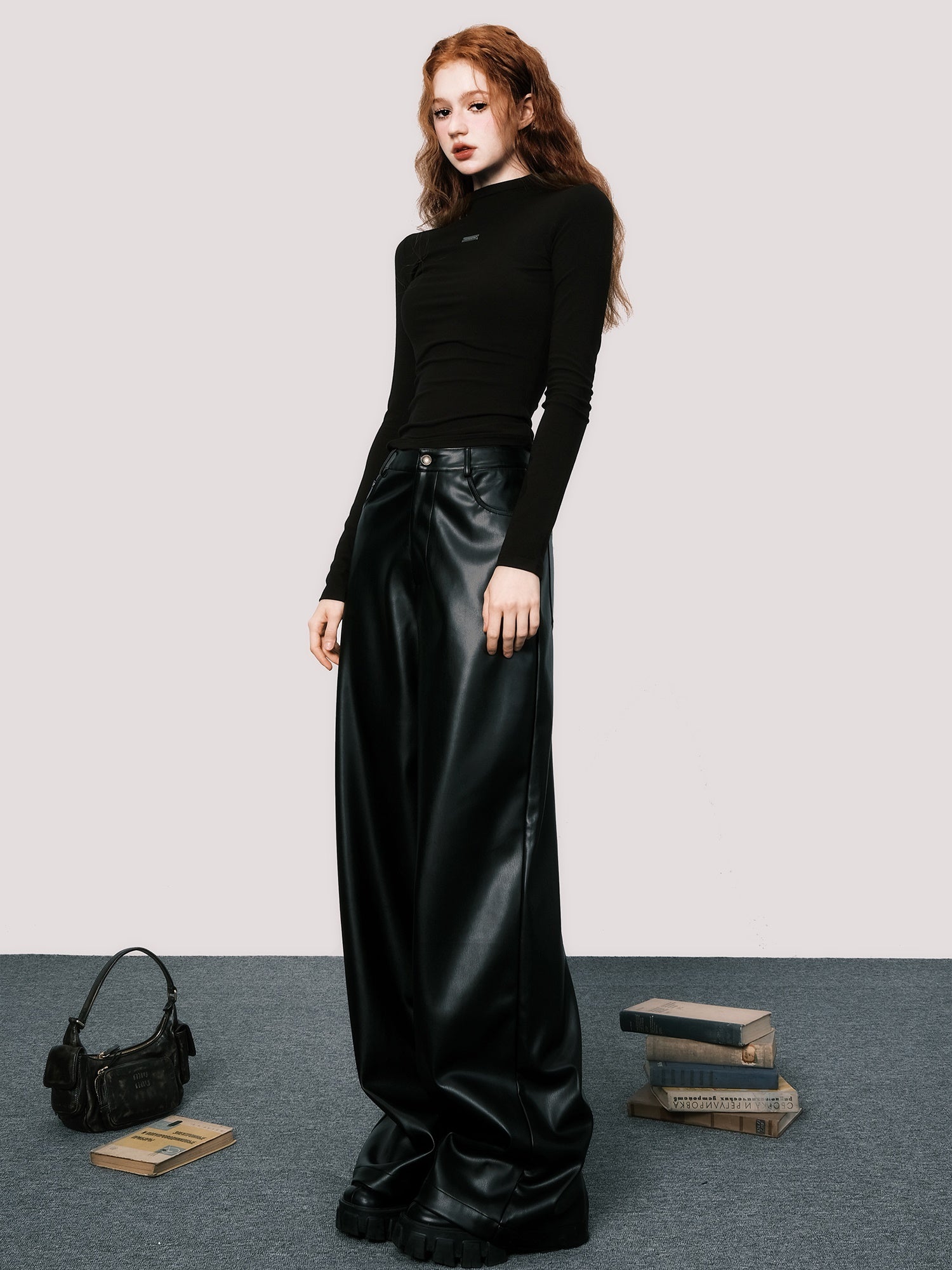 Half-Kyneck Elastic Slim Booding Shirt