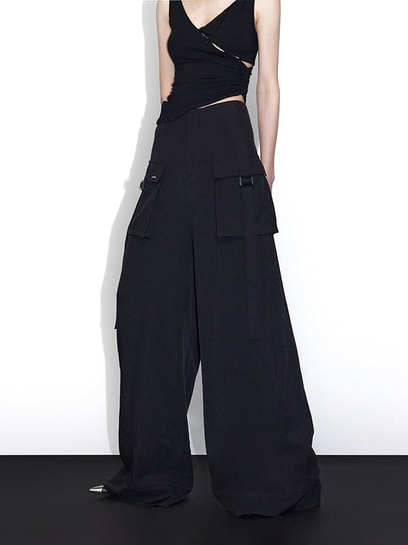 Large Pocket Tooling Wide-leg Pants