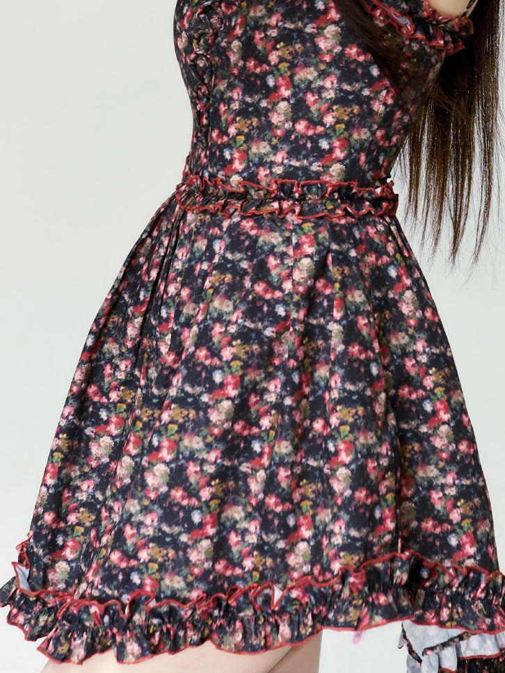 Blume Off-Shouder Retro ein Stück Retro