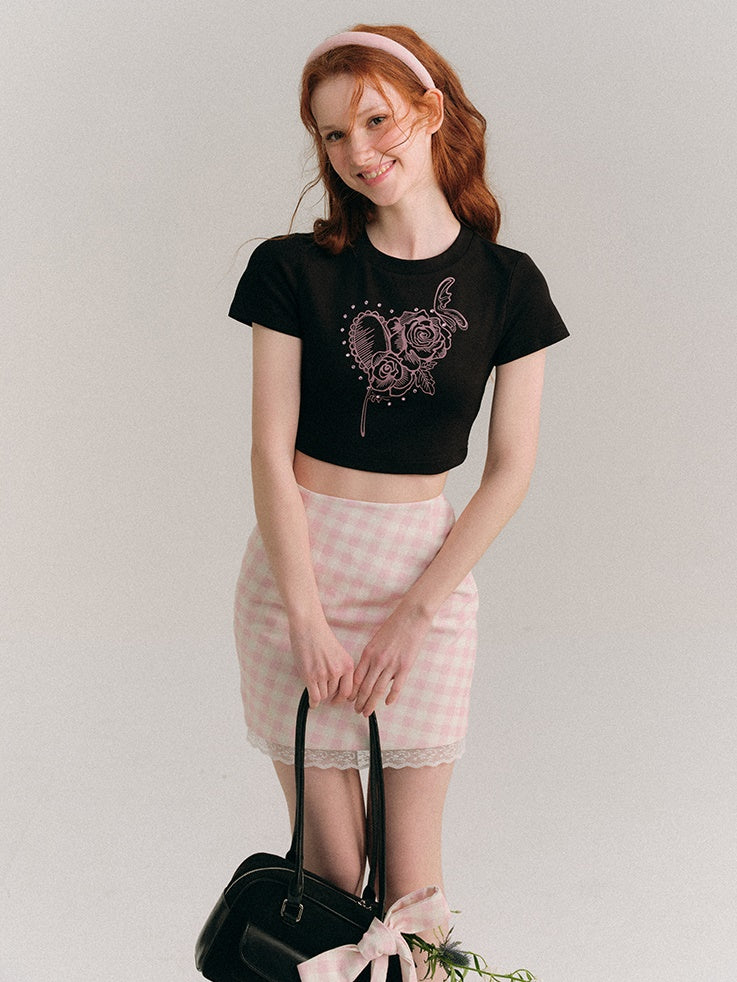 Rosen drucken Linestone Short & Long Sleeve T-Shirt