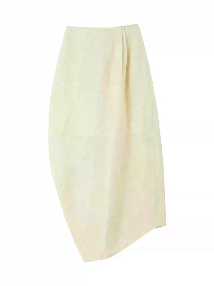 Tie-Dye Marble Retro Asymmetry Balloon Classy Long-Skirt