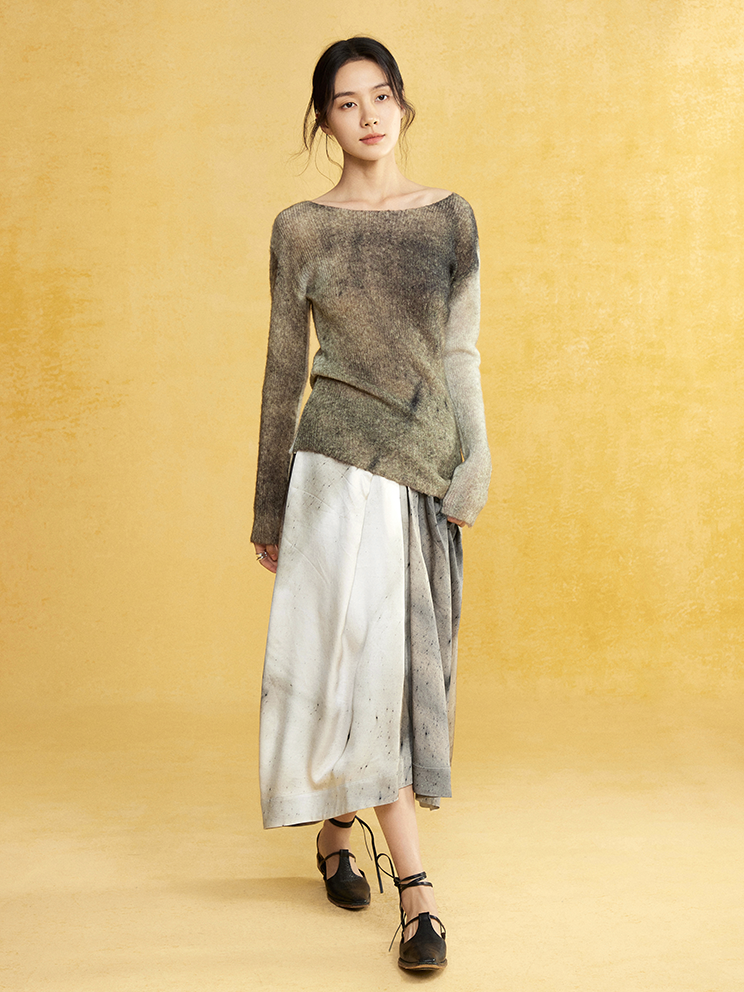 Front Lift And Loose O-shaped Skirt