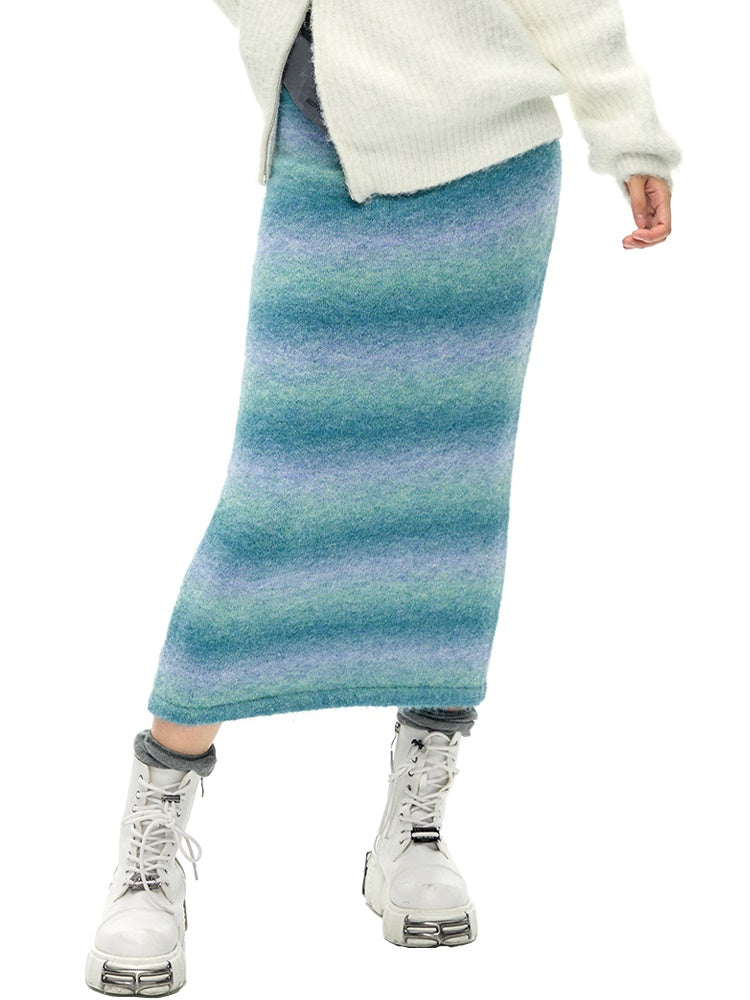 Slim -gestrickter Verlaufsrock