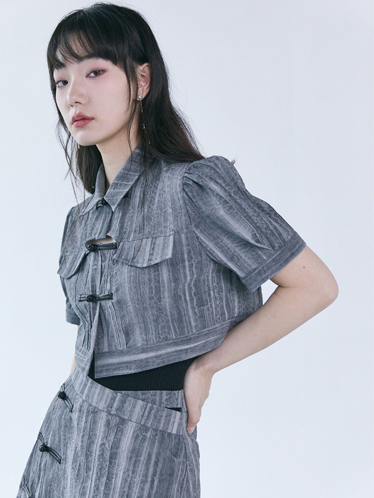 중국 스타일 중공 넥타이 염색 치마 및 치마