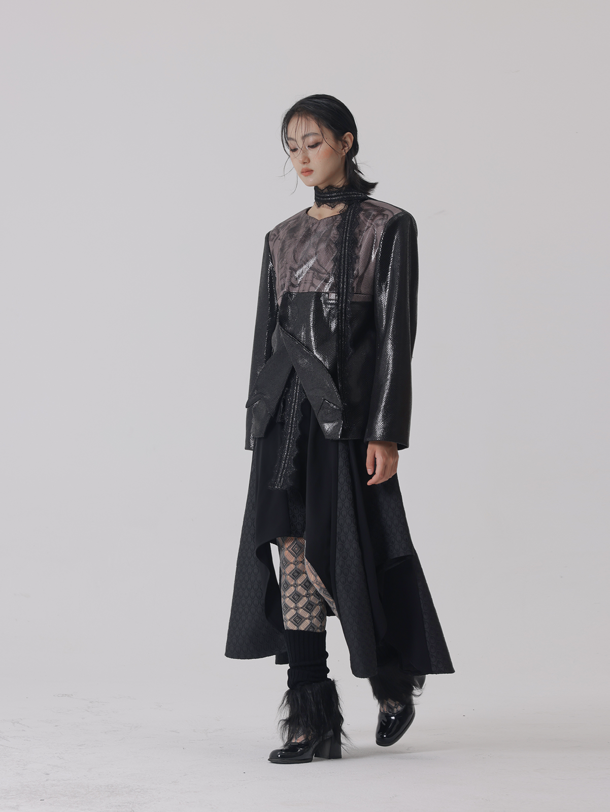 Shoulder Pads Leather Jacket