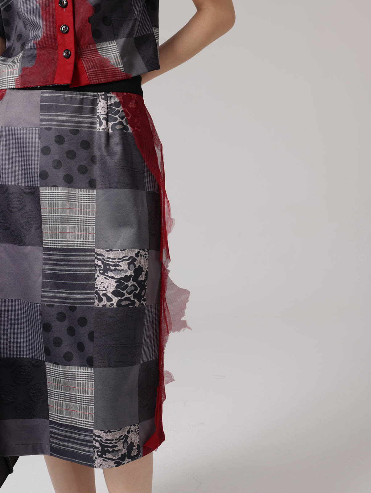 Patchwork Printing Shirt & Skirt