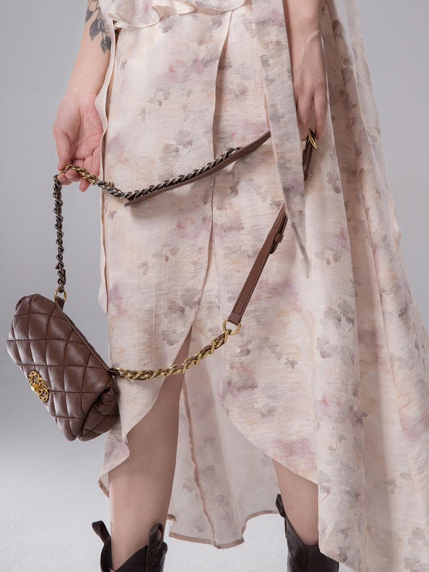 Layered Design Tulle Strap Sleeveless Dress