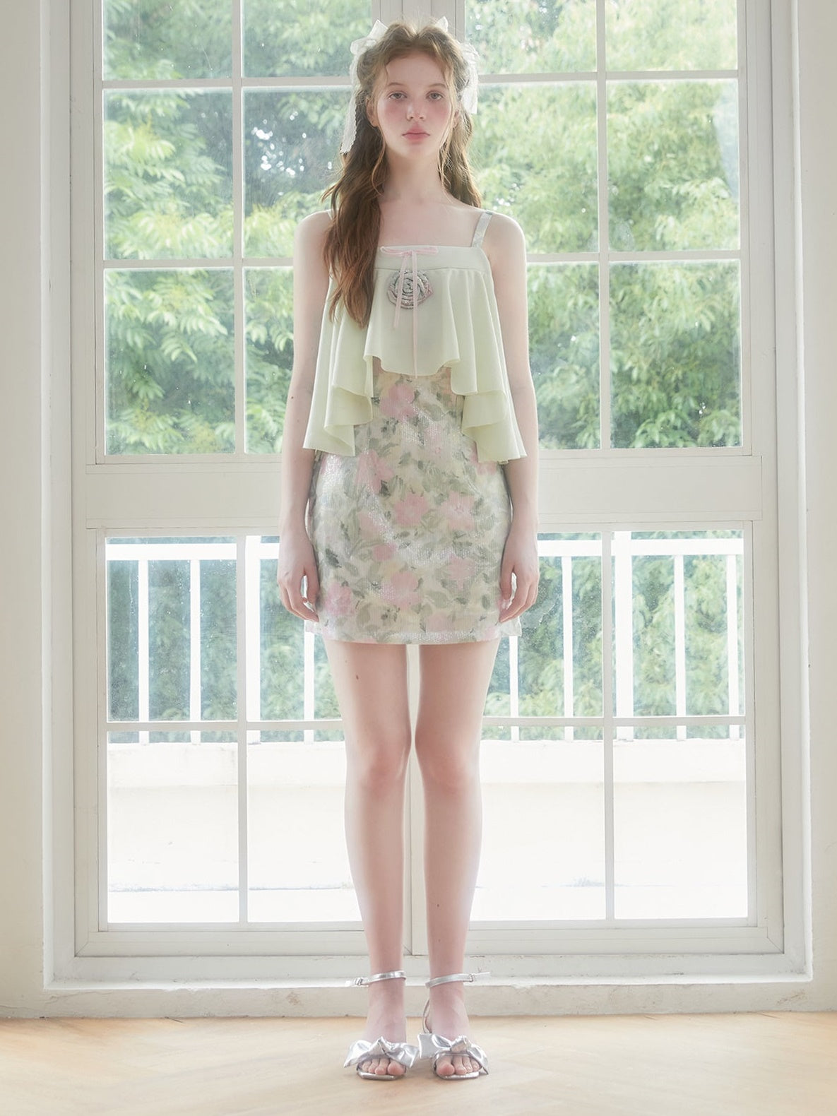 Floune Blumen -Hosenträgerkleid