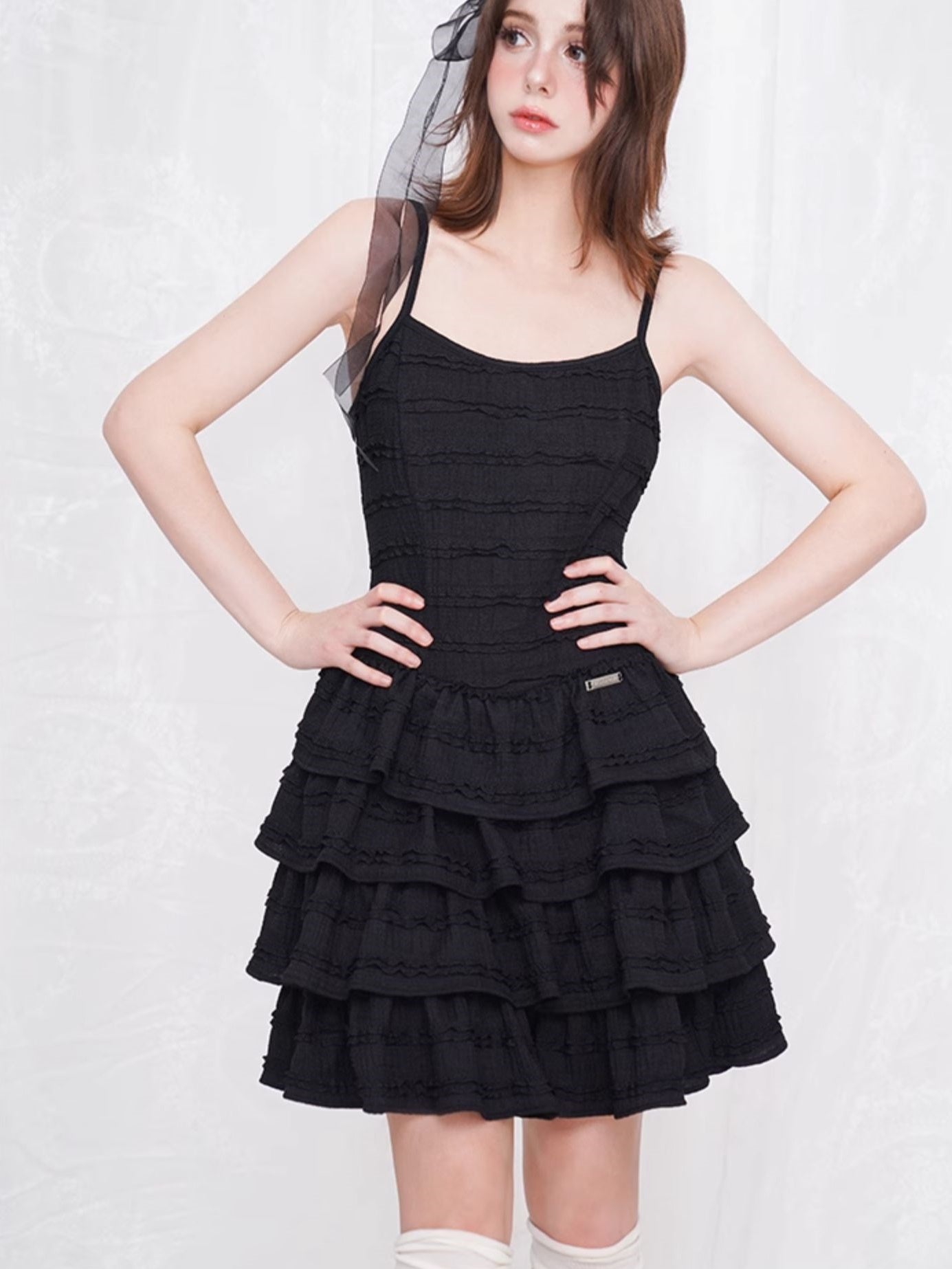 Knitted Sling Cake One-piece & Corset Top Set-up