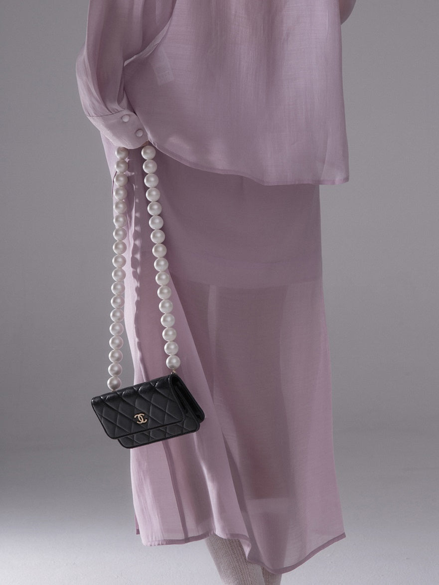 No Collar Sunscreen Shirt & Sheer Skirt