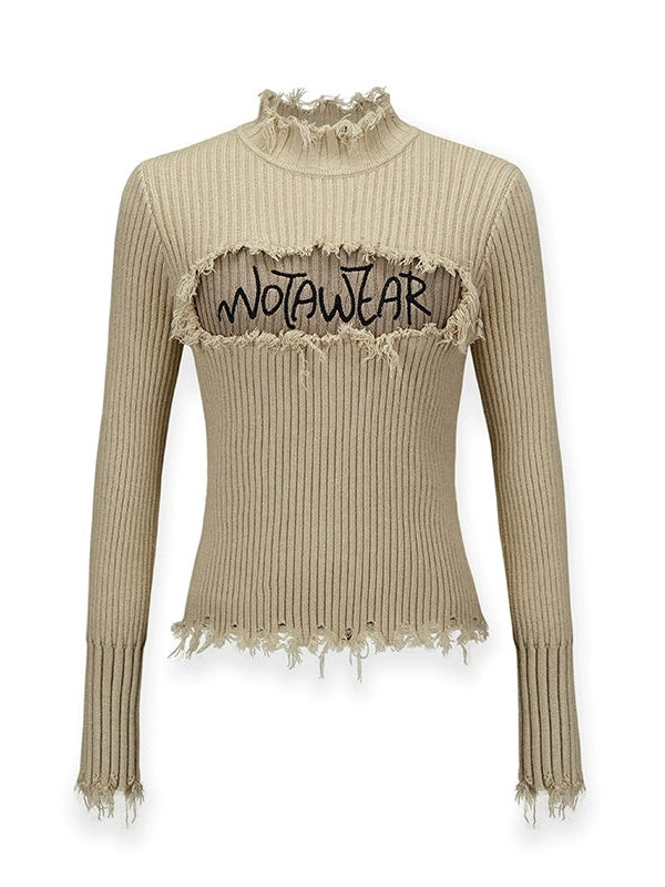 Reihe Rand Slim Fit Flaschenhals Pullover