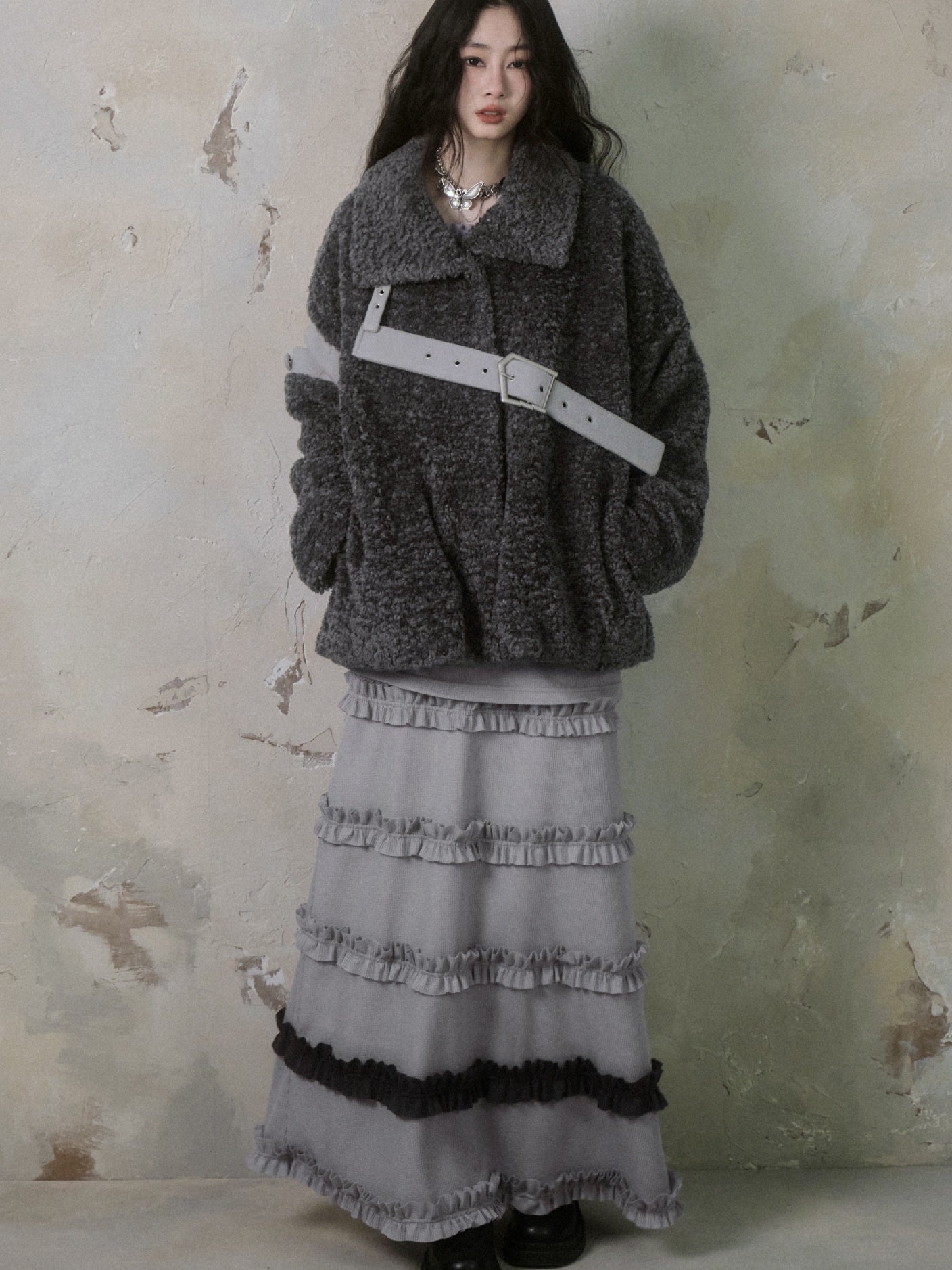 Fungus Hem Ruffled Leaf Skirt