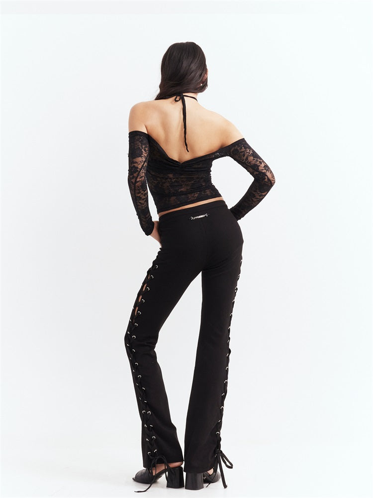 매달린 목 레이스 스트랩 단단한 상단