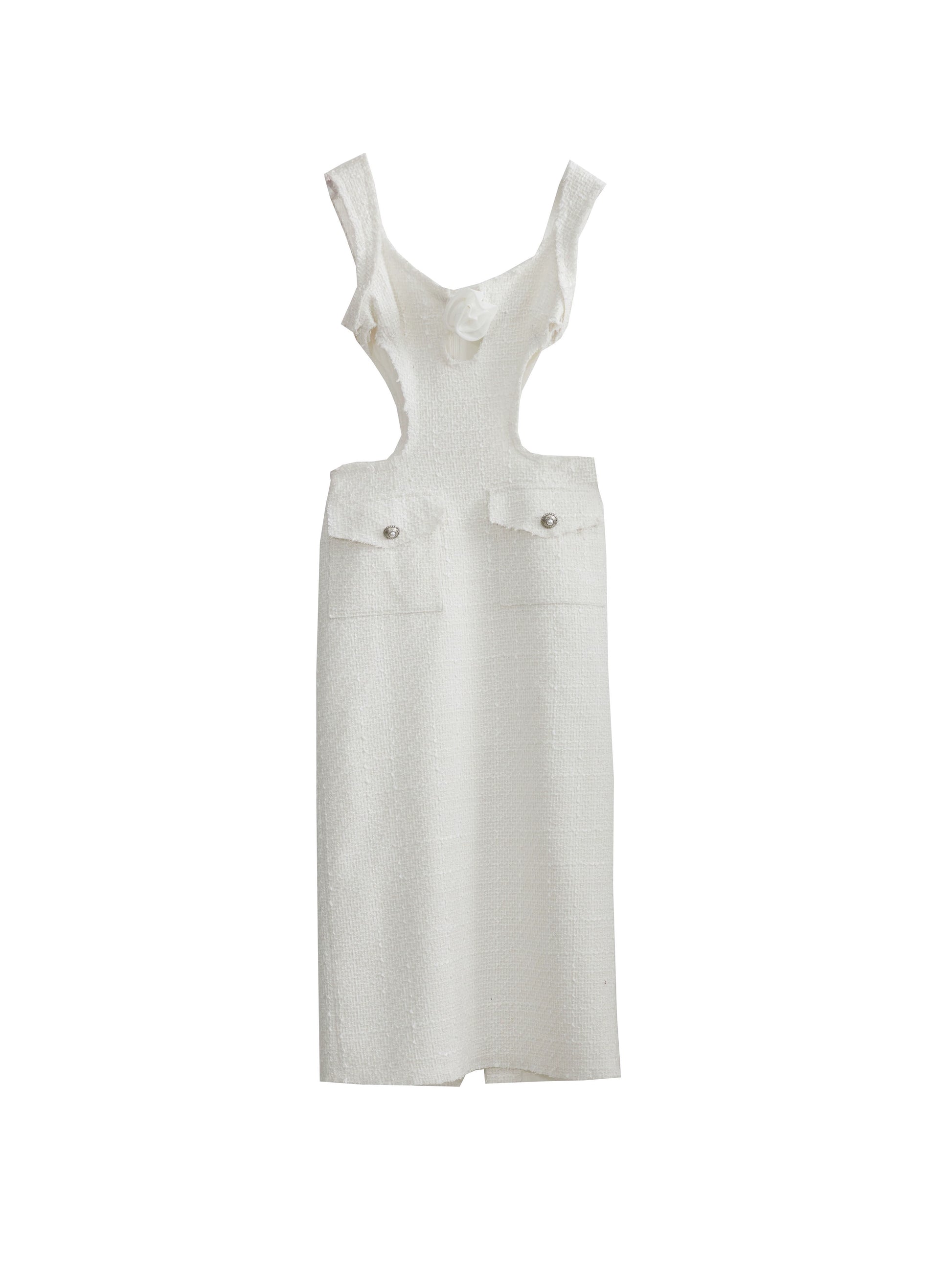 Elegante hohle Taillenblume dekoriertes kleines duftendes Kleid