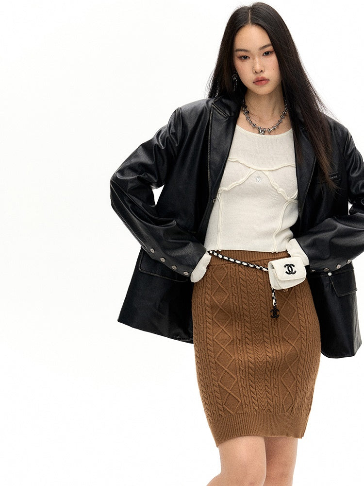 Kabelgestrickter Rock