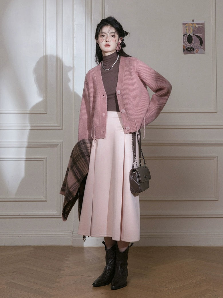 Suede Pattern BoA Jacket & Skirt