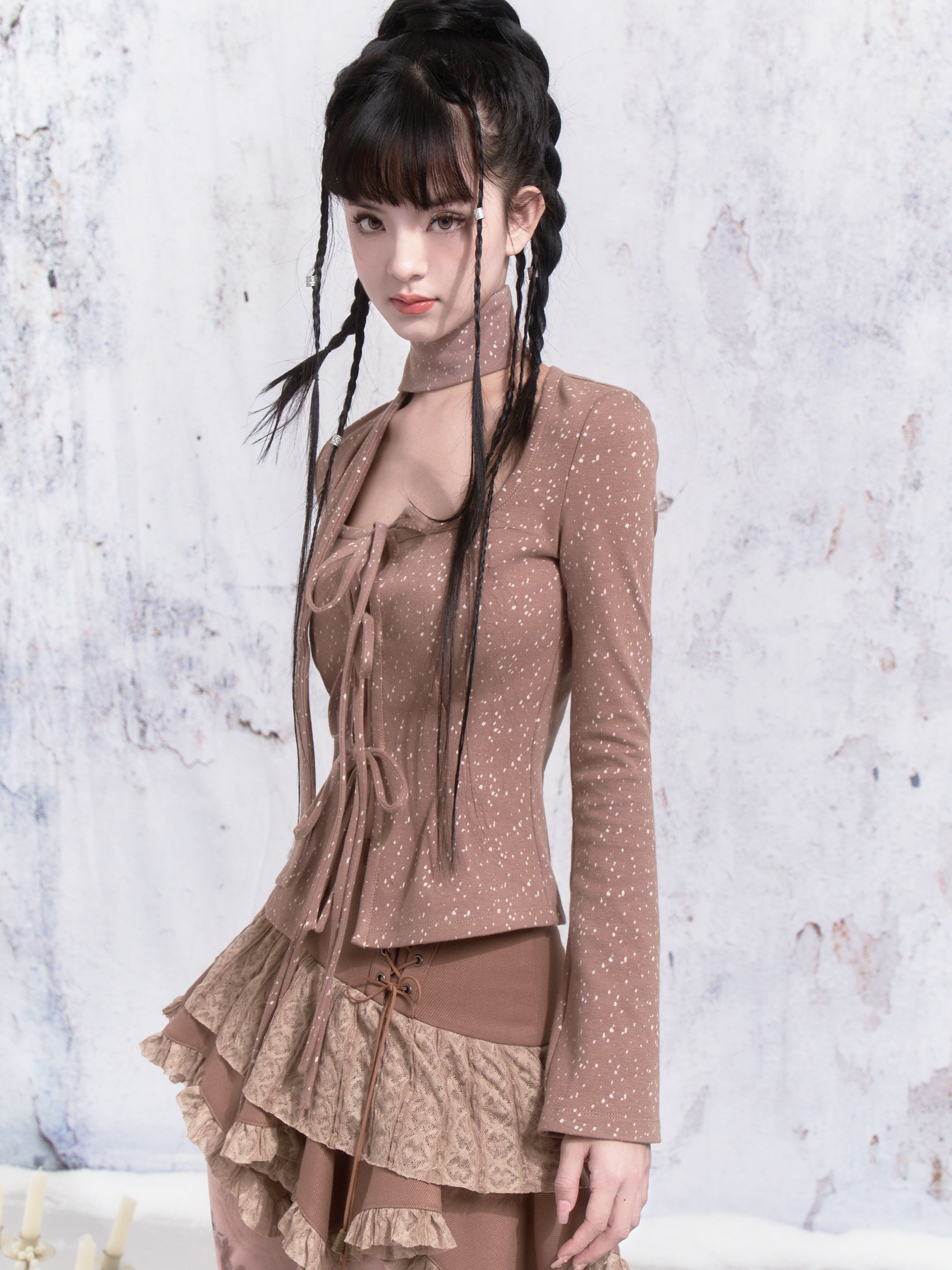 Dot -Gurt -Design -Bottoming -Strickjacke