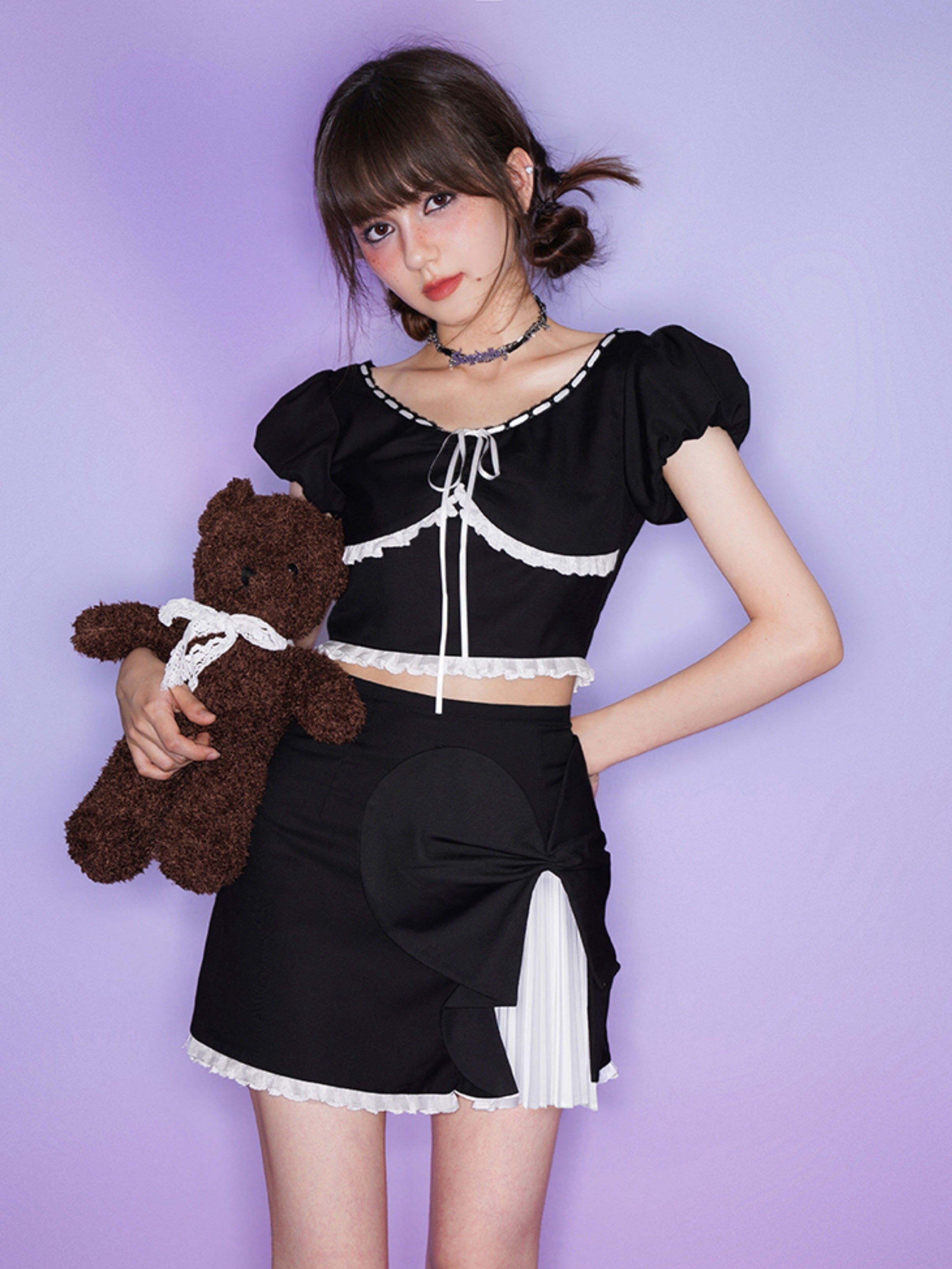 Romantischer Puffhülle Top & Asymmetry Layered Rock Rock Rock