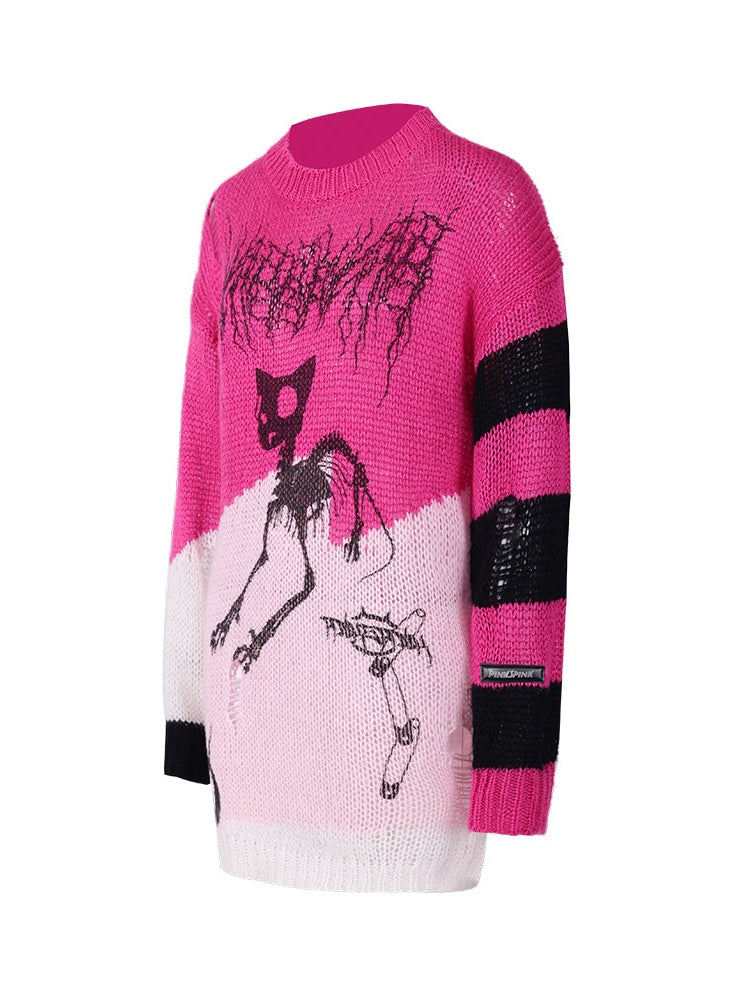 보더홀 루즈 스웨터