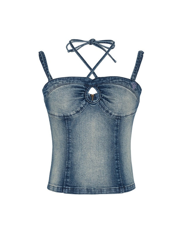 Washed Denim Camisole & Flare Jeans