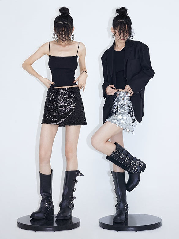 Sequined A-line Skirt