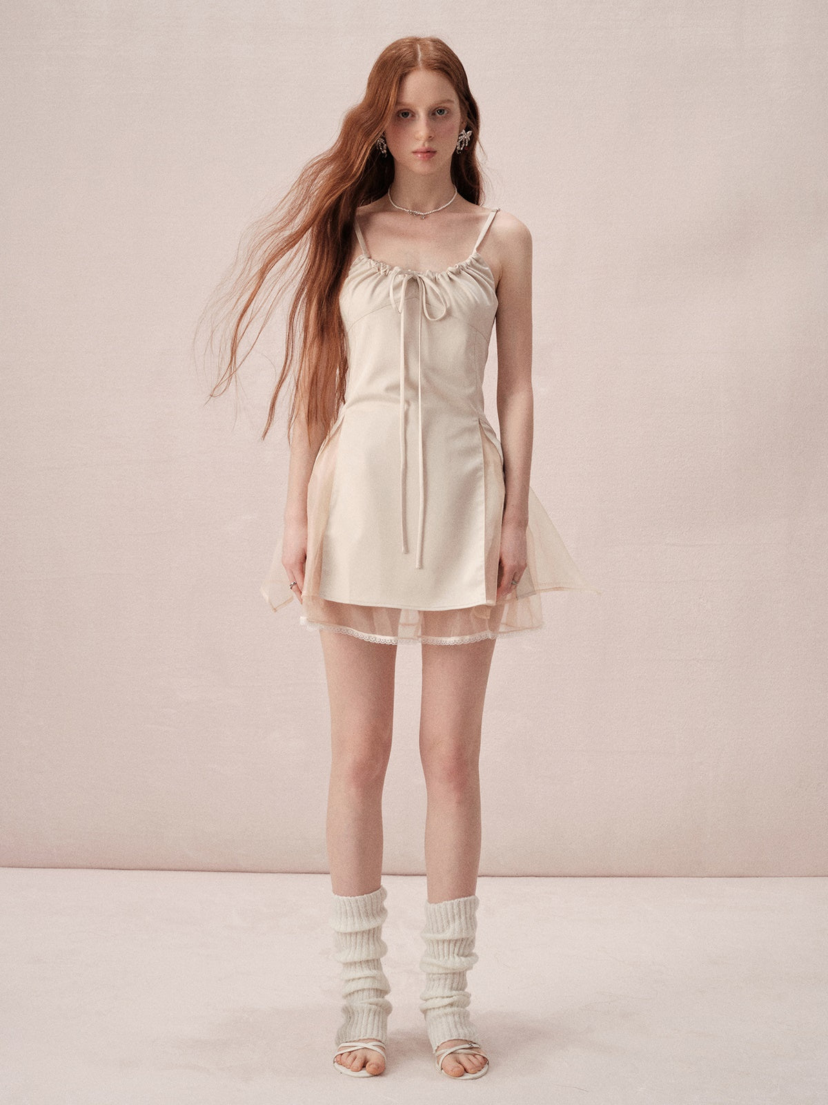 Sweet And Spicy Design Lace Mesh Splicing Suspenders One-piece