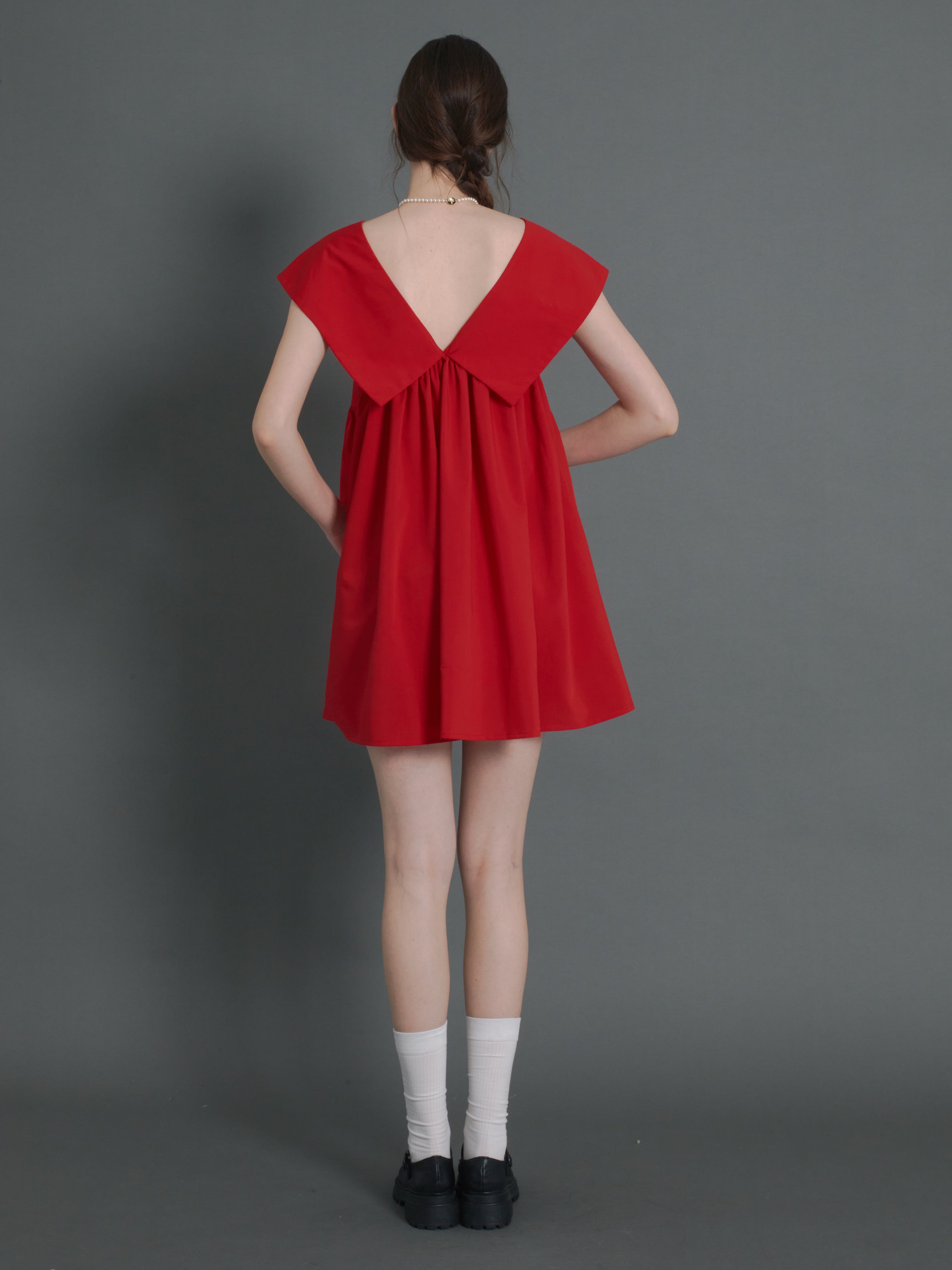 Shawl Collar 2Way Suspender Dress