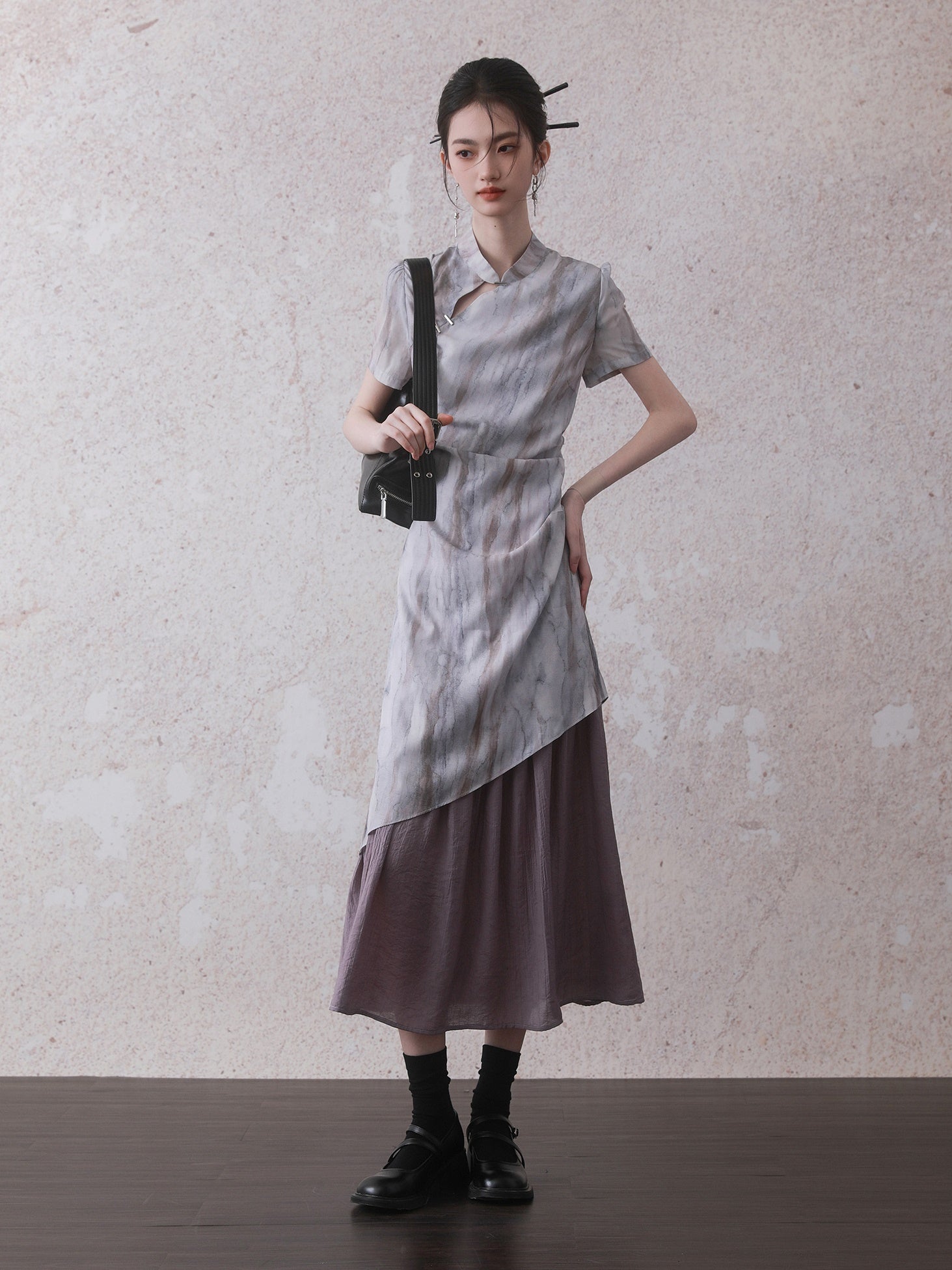 Chinese Style Fake Two-piece Design Dress – ARCANA ARCHIVE Chinese Style Fake Two-piece Design Dress – ARCANA ARCHIVE