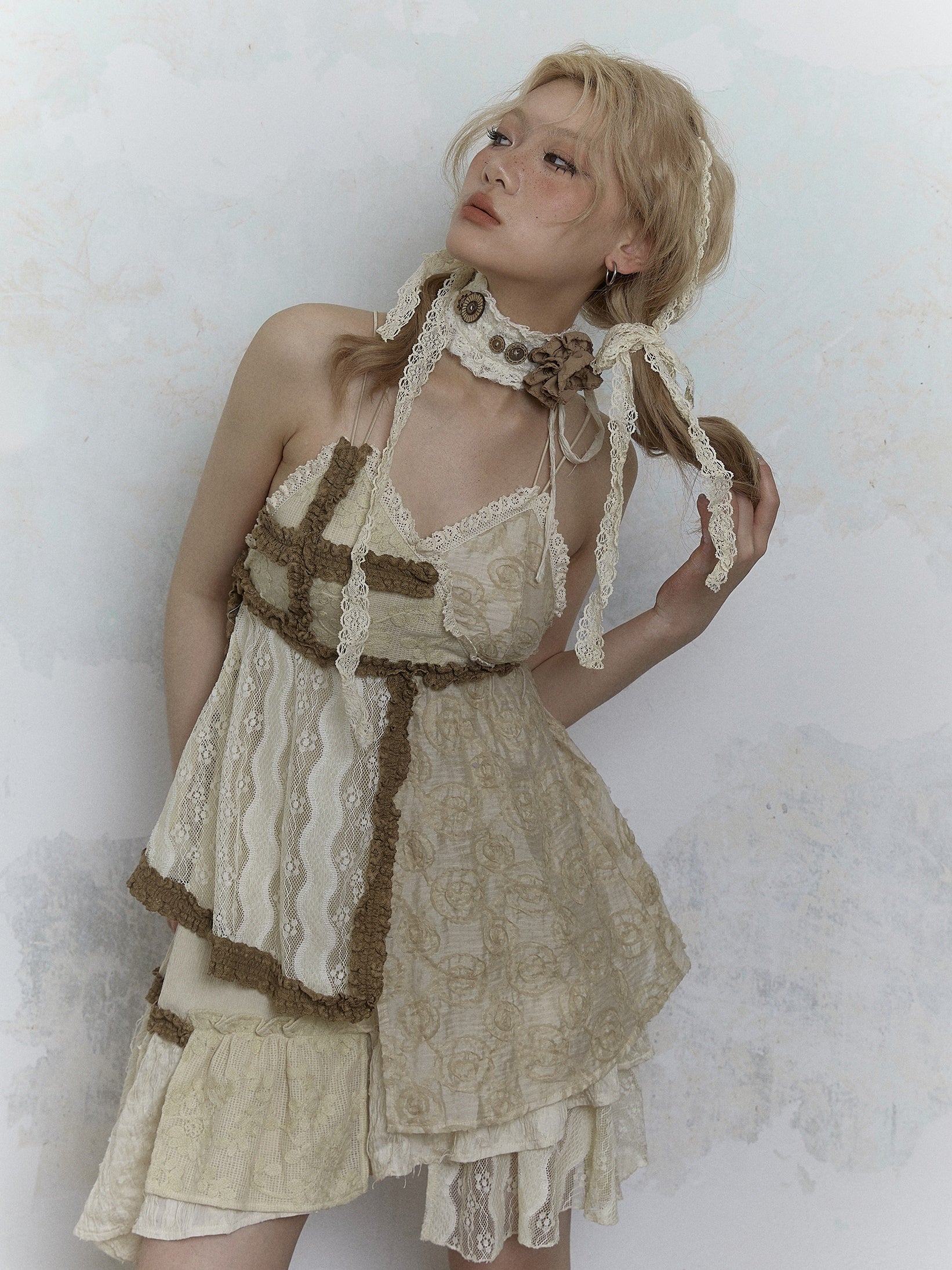Tour de boucille en bois romantique couleuse de fleur détachable