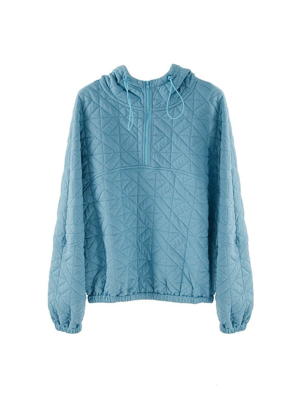 Gesteppte Textur Schweiß Hoodie Pullover & Rock