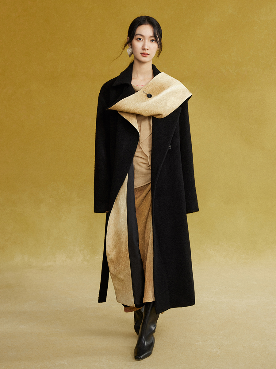 인쇄 된 해체 스 플라이 싱 긴 길이의 양면 코트