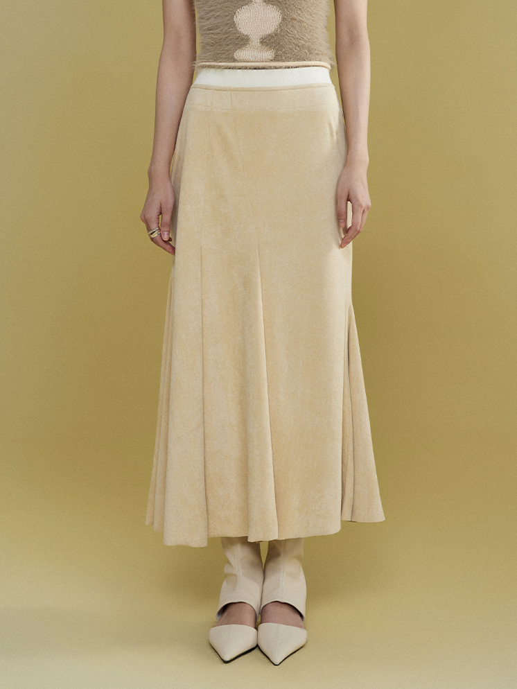 Suede Touch Patchwork Mermaid Skirt