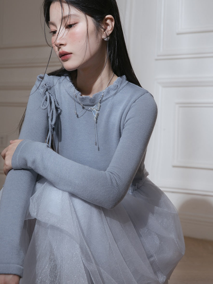 패치 워크 디자인 깎아 지른 케이크 드레스