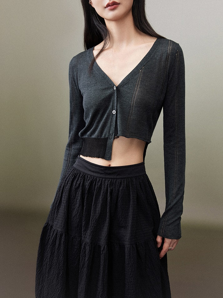 Cropped Knitted Cardigan