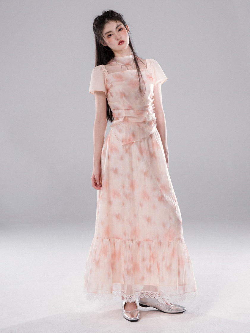 Top de gaze maca et configuration de la jupe de volants de commutation